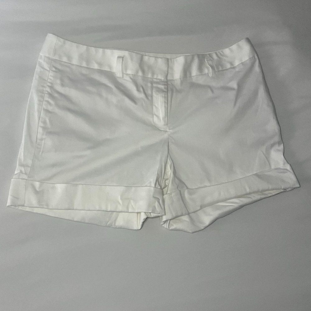 White Lightweight Summer Cuffed Shorts
